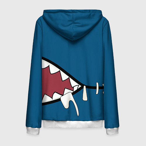 Мужская толстовка на молнии Акула gawr gura / 3D-Белый – фото 2