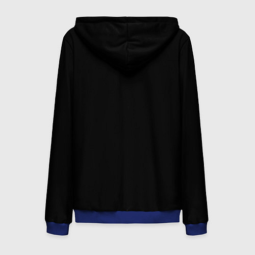 Мужская толстовка на молнии Парень курит / 3D-Синий – фото 2