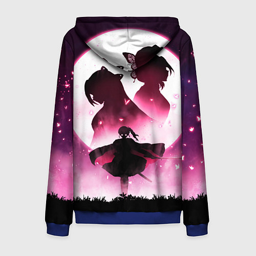 Мужская толстовка на молнии Столп Бабочки / 3D-Синий – фото 2