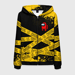 Толстовка 3D на молнии мужская AMONG US Амонг Ас, цвет: 3D-черный