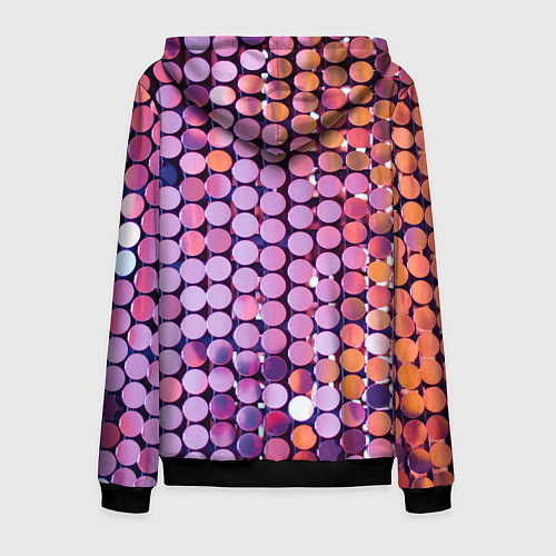 Мужская толстовка на молнии Вечеринка точки глянцевый узор / 3D-Черный – фото 2