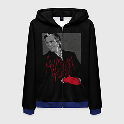 Толстовка 3D на молнии мужская Американский психопат, цвет: 3D-синий