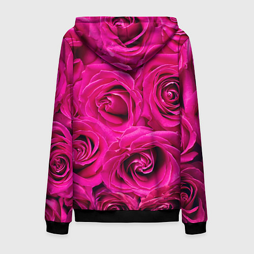 Мужская толстовка на молнии Розы / 3D-Черный – фото 2