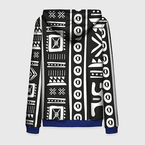 Мужская толстовка на молнии Этнический узор / 3D-Синий – фото 2