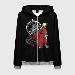 Толстовка 3D на молнии мужская Стальной Алхимик, цвет: 3D-меланж