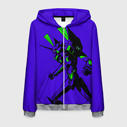 Толстовка 3D на молнии мужская Евангилион, цвет: 3D-меланж