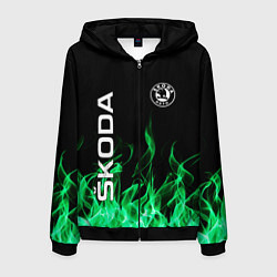 Толстовка 3D на молнии мужская SKODA, цвет: 3D-черный