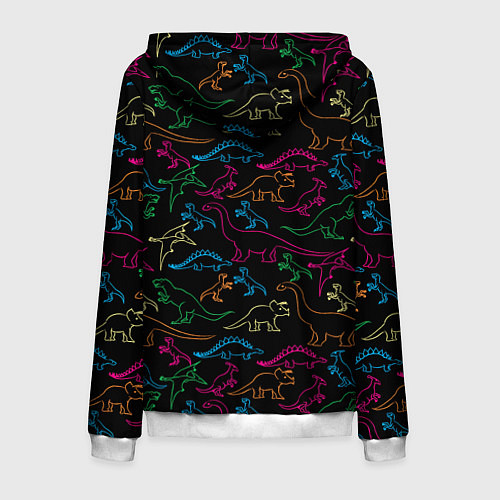 Мужская толстовка на молнии Динозавры / 3D-Белый – фото 2