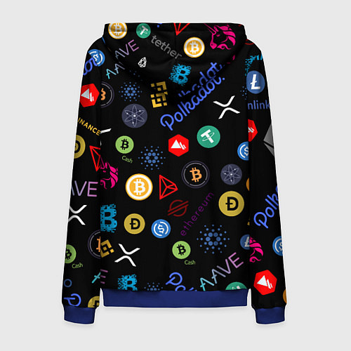 Мужская толстовка на молнии ЛОГОТИПЫ КРИПТОВАЛЮТ Z / 3D-Синий – фото 2