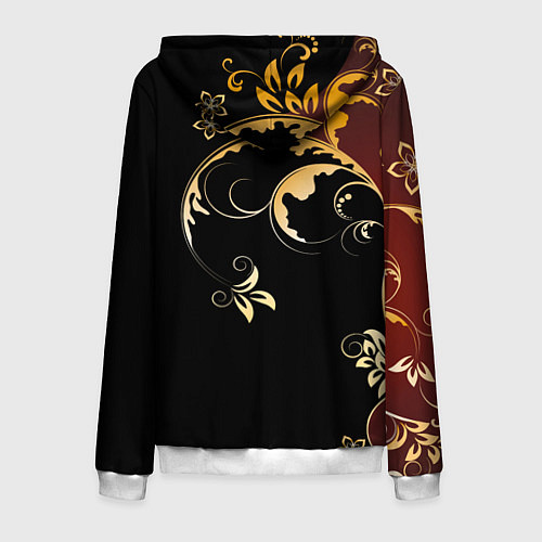 Мужская толстовка на молнии Узор - Хохлома / 3D-Белый – фото 2