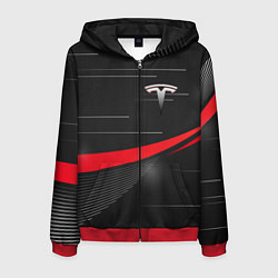 Толстовка 3D на молнии мужская TESLA ABSTRACT ТЕСЛА СПОРТ, цвет: 3D-красный