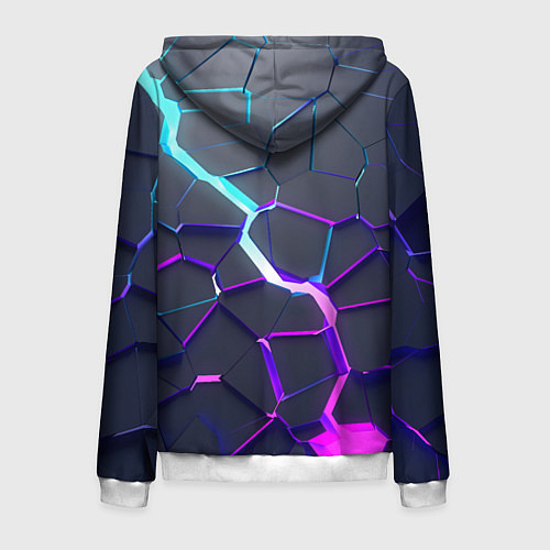 Мужская толстовка на молнии НЕОНОВЫЙ РАЗЛОМ 3Д РАЗЛОМ / 3D-Белый – фото 2