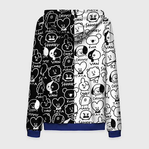 Мужская толстовка на молнии BTS BT21 / 3D-Синий – фото 2