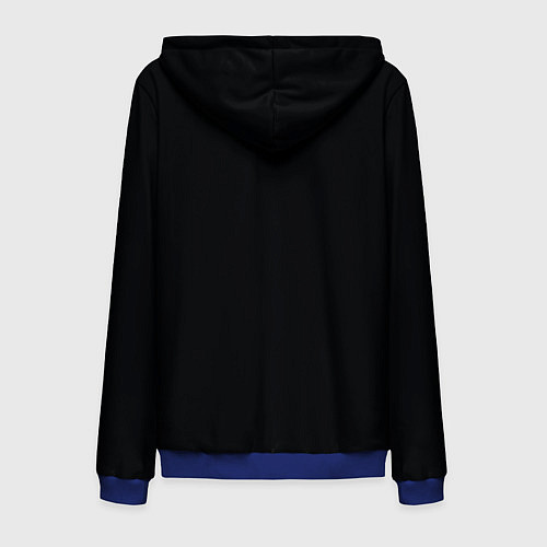 Мужская толстовка на молнии Лиса и огонек / 3D-Синий – фото 2