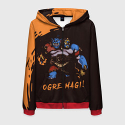 Толстовка 3D на молнии мужская Огр Dota 2, цвет: 3D-красный