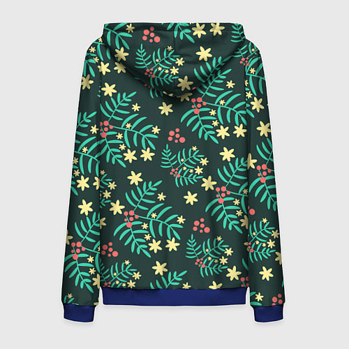 Мужская толстовка на молнии Рябина / 3D-Синий – фото 2