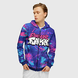 Толстовка 3D на молнии мужская Friday Night Funkin, цвет: 3D-синий — фото 2