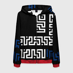 Толстовка 3D на молнии мужская Геометрический Минимализм, цвет: 3D-красный