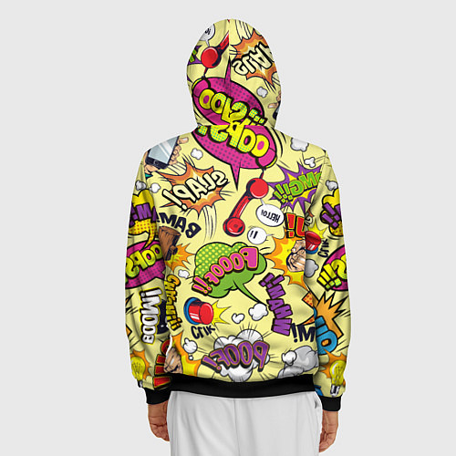 Мужская толстовка на молнии Комикс / 3D-Черный – фото 4