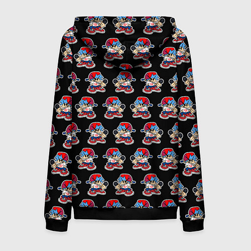 Мужская толстовка на молнии Friday Night Funkin, паттерн / 3D-Черный – фото 2