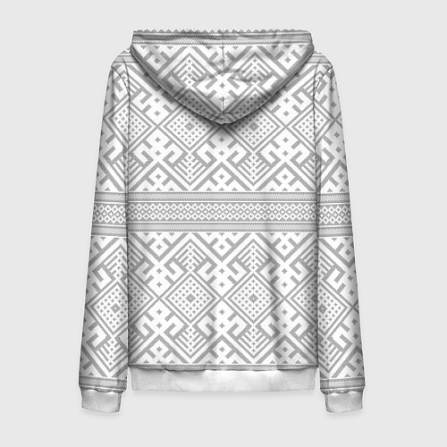 Мужская толстовка на молнии Русские народные узоры / 3D-Белый – фото 2