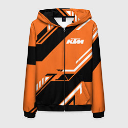 Толстовка 3D на молнии мужская KTM КТМ SPORT, цвет: 3D-черный