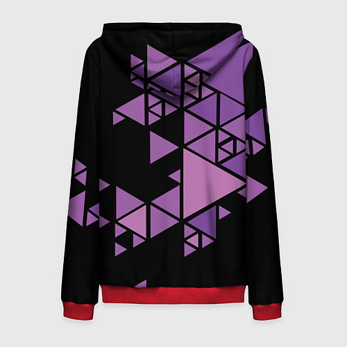 Мужская толстовка на молнии Треугольники / 3D-Красный – фото 2
