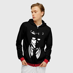 Толстовка 3D на молнии мужская Hellsing, цвет: 3D-красный — фото 2