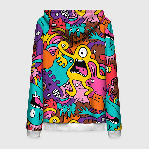 Мужская толстовка на молнии Crazy abstraction / 3D-Белый – фото 2