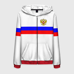 Толстовка 3D на молнии мужская СБОРНАЯ РОССИИ 2021, цвет: 3D-красный