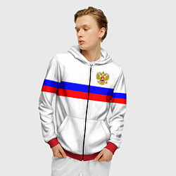 Толстовка 3D на молнии мужская СБОРНАЯ РОССИИ 2021, цвет: 3D-красный — фото 2