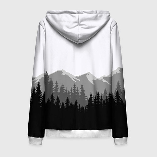 Мужская толстовка на молнии SIREN HEAD DARK FOREST / 3D-Белый – фото 2