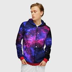 Толстовка 3D на молнии мужская Distant space, цвет: 3D-красный — фото 2