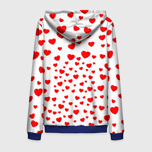 Мужская толстовка на молнии Енот в сердечках / 3D-Синий – фото 2