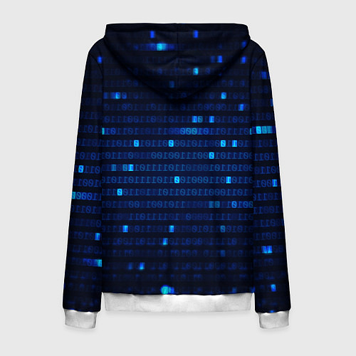 Мужская толстовка на молнии Проекция динозавра в 3D / 3D-Белый – фото 2