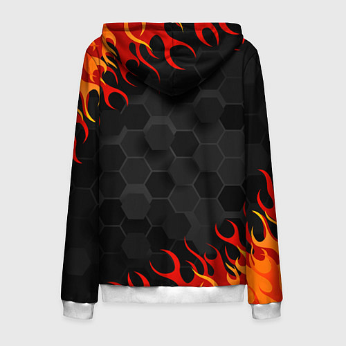 Мужская толстовка на молнии Genshin Impact - Klee / 3D-Белый – фото 2