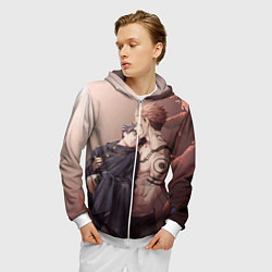 Толстовка 3D на молнии мужская Магическая битва Jujutsu kai, цвет: 3D-белый — фото 2