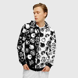 Толстовка 3D на молнии мужская ЭМБЛЕМЫ МАГИЧЕСКАЯ БИТВА JK, цвет: 3D-черный — фото 2