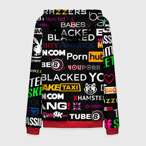 Мужская толстовка на молнии ПОРНОСТУДИИ PORN STUDIO / 3D-Красный – фото 2