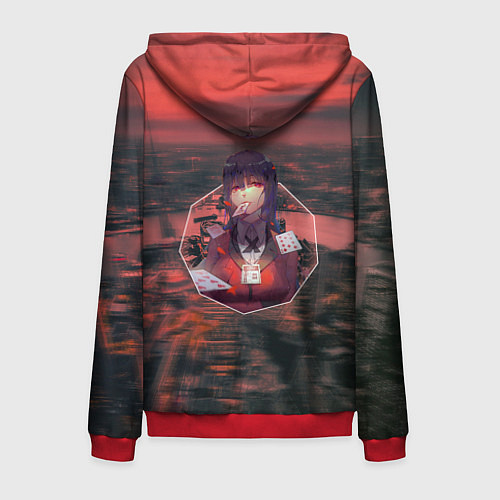 Мужская толстовка на молнии Kakegurui Yumeko Jabami art / 3D-Красный – фото 2