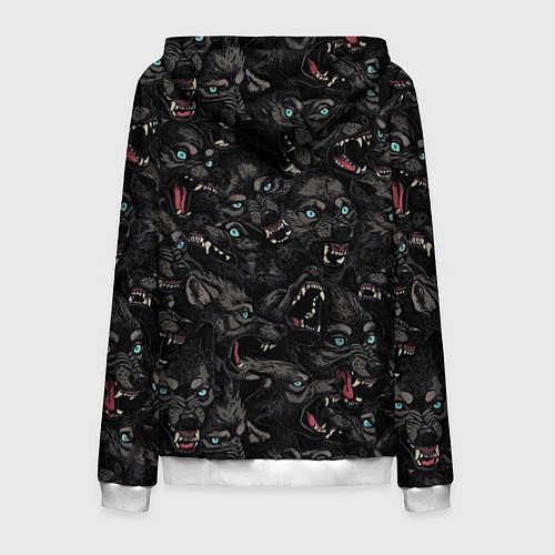 Мужская толстовка на молнии Волки Wolwes / 3D-Белый – фото 2