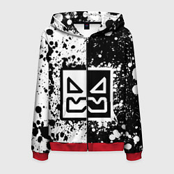 Мужская толстовка на молнии Geometry Dash: Black