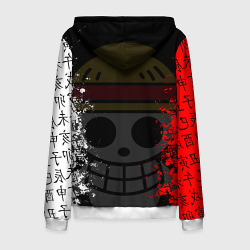 Мужская толстовка на молнии ONE PIECE ВАН ПИС ЧЕРЕП / 3D-Белый – фото 2