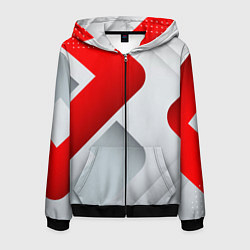 Мужская толстовка на молнии 3D SPORT STYLE RED WHITE