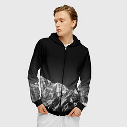 Толстовка 3D на молнии мужская ГОРЫ В МОЕМ СЕРДЦЕ КАМУФЛЯЖ, цвет: 3D-черный — фото 2