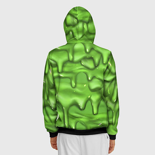 Мужская толстовка на молнии Green Slime / 3D-Черный – фото 4