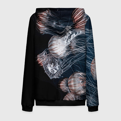 Мужская толстовка на молнии Медузы / 3D-Черный – фото 2