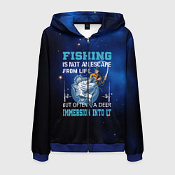 Толстовка 3D на молнии мужская FISHING PLANET Рыбалка, цвет: 3D-синий