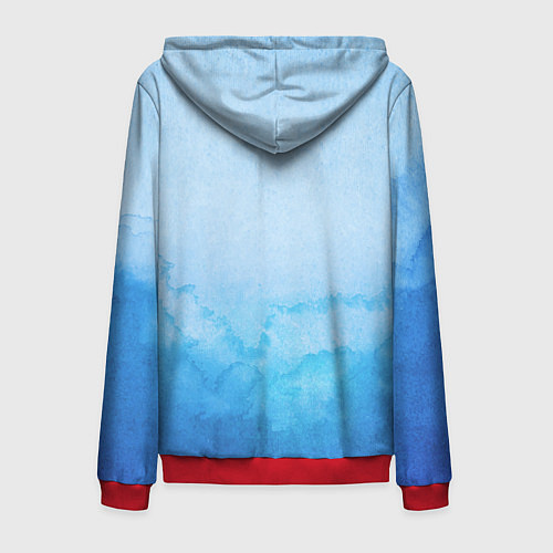 Мужская толстовка на молнии Wish you were - here / 3D-Красный – фото 2