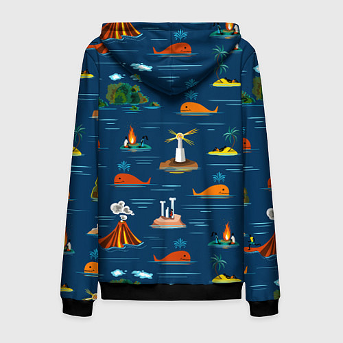 Мужская толстовка на молнии ОСТРОВА / 3D-Черный – фото 2